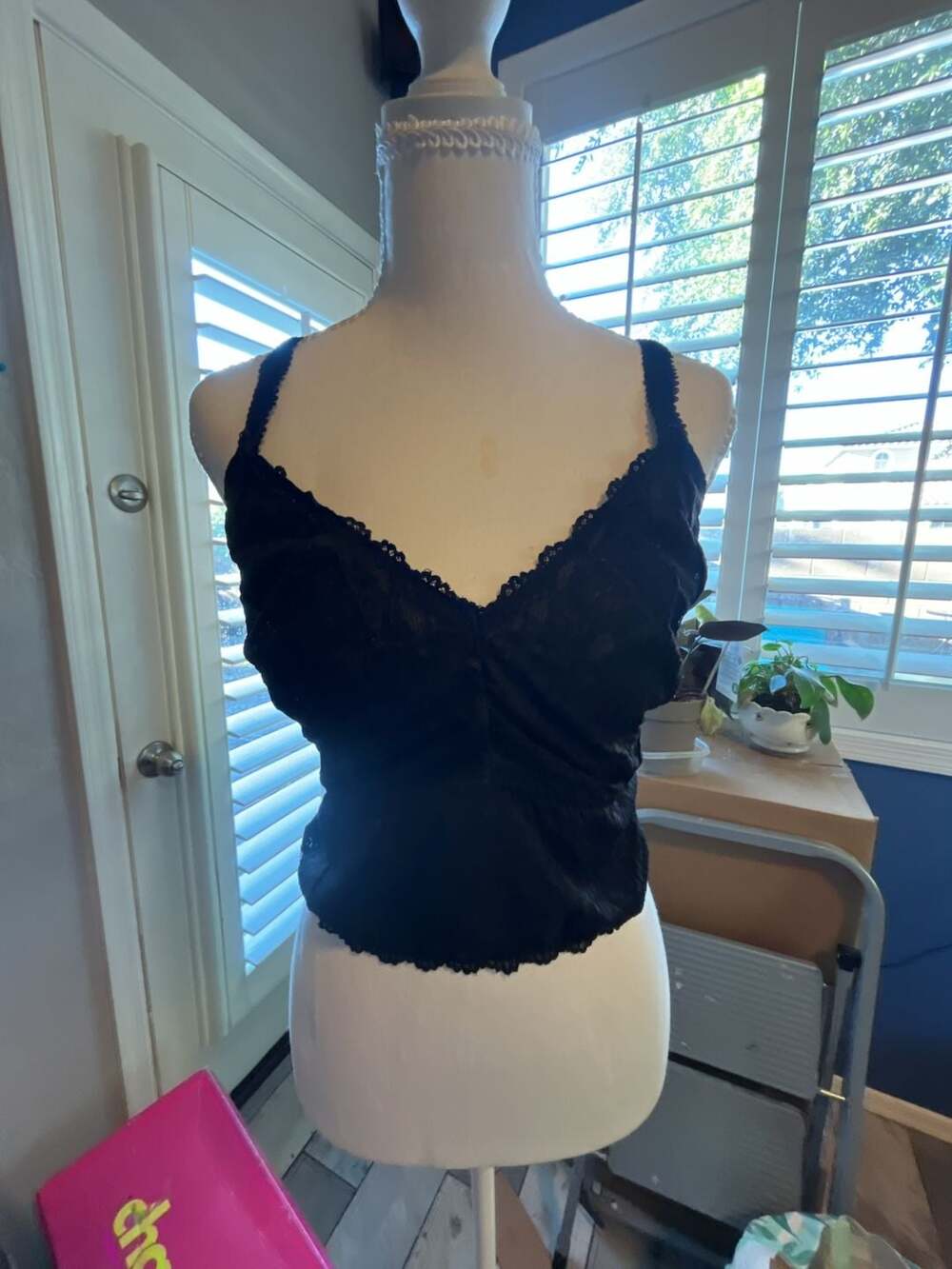 Black Lace Camisole Tank Top